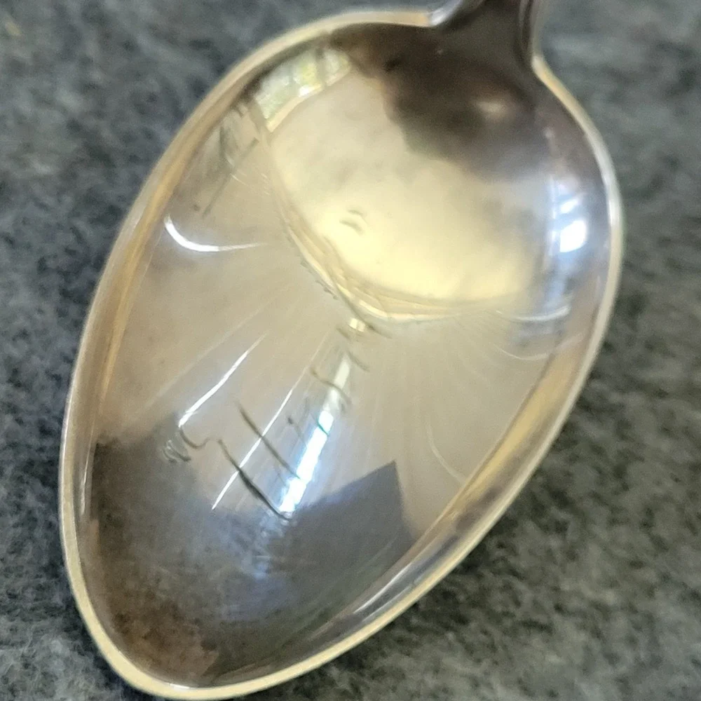 Antique Spaulding Sterling Silver Teaspoon Monogrammed 19g Vintage Flatware 1900